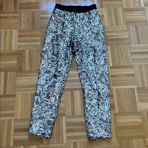 ANTHROPOLOGIE Silver & Black Sequin Elastic Waist Sweatpant Trousers XS
